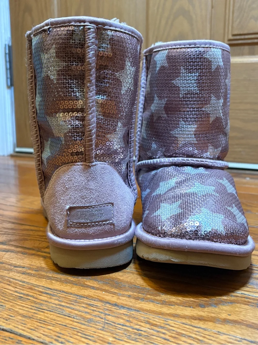 UGG Kids Pink Sequin Star Boots
